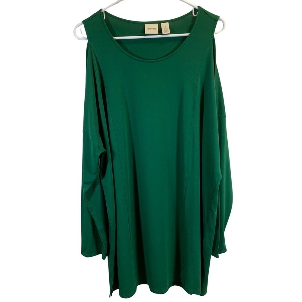 Chico's Zenergy Long-sleeve Green Tunic, Size XL/16